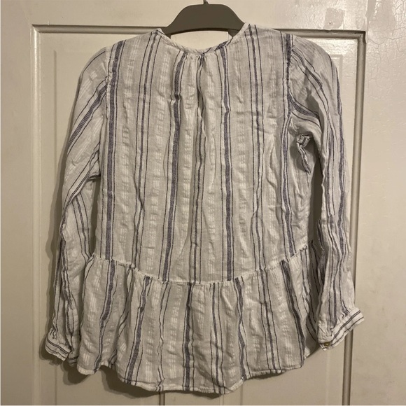 Rails Small Celeste Chalet Stripe Linen Button Blouse White Multi S - Picture 3 of 5